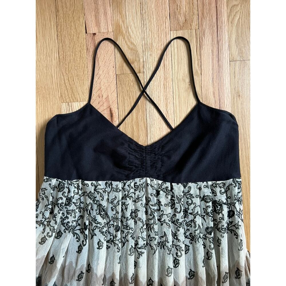 Laundry Regency Boho Print Silk Empire Waist Babydoll Dress Whimsigoth size 12 - Picture 4 of 9